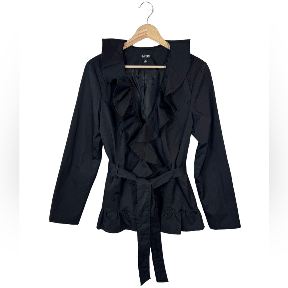 Apt 9 Black Ruffled Lightweight Jacket Medium